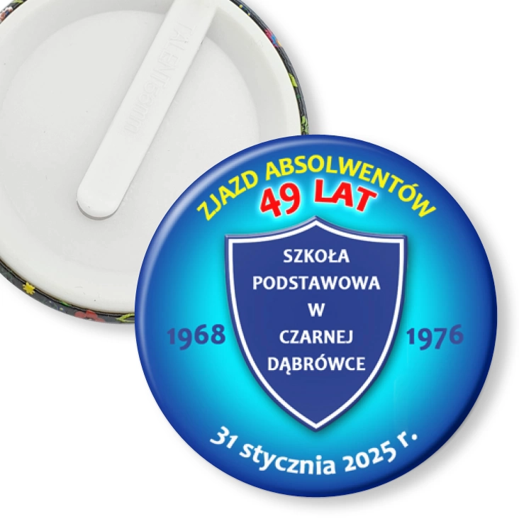 przypinka klips Zjazd absolwentów po 49 latach SP w Czarnej Dąbrówce