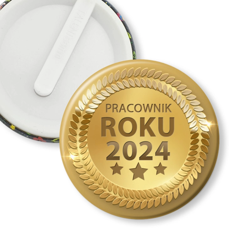 przypinka klips Złoty medal pracownik roku