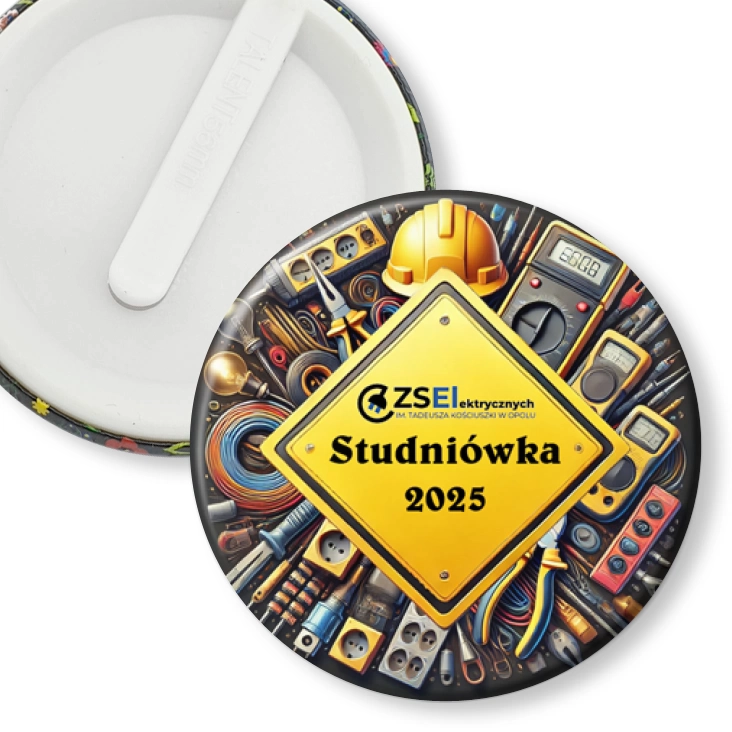 przypinka klips ZS Elektrycznych w Opolu Studniówka 2025