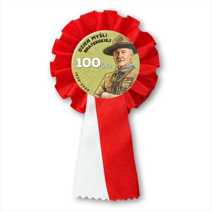 przypinka kotylion 100-lecie DMB Robert Boden Powell