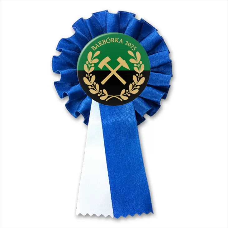 przypinka kotylion Barbórka zielono-czarna