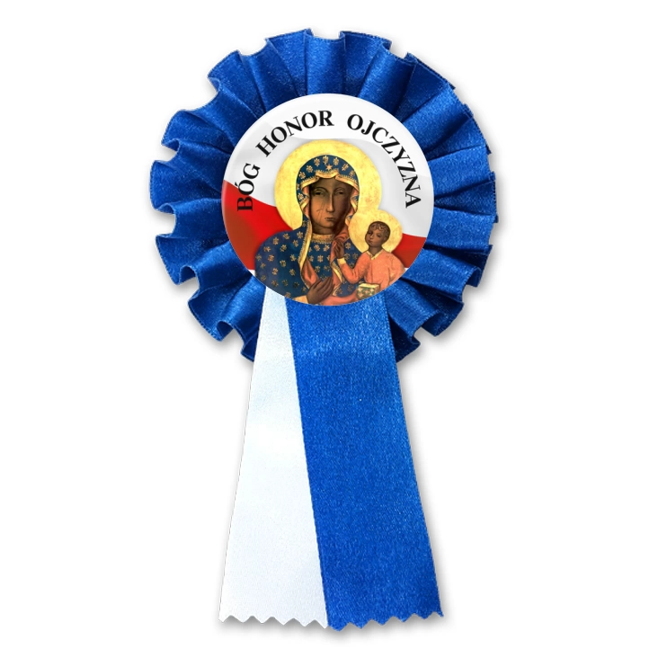przypinka kotylion Bóg Honor Ojczyzna Matka Boska