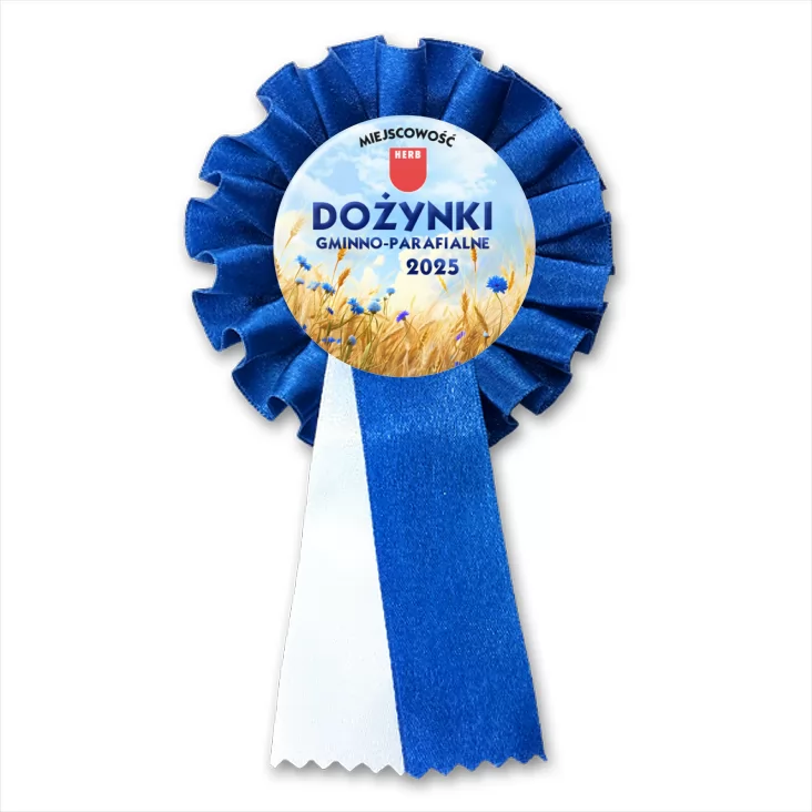 przypinka kotylion Dożynki zboże i chabry