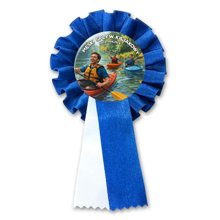 przypinka kotylion Męski spływ kajakowy