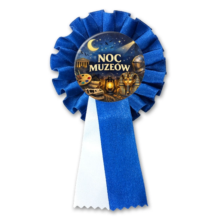 przypinka kotylion Noc Muzeów - Kleopatra i zbroja