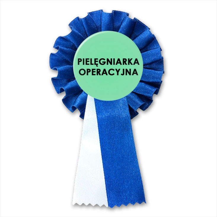 przypinka kotylion Pielęgniarka operacyjna czarne litery