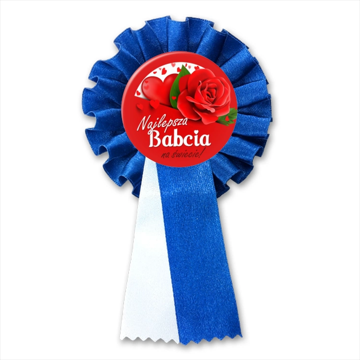 przypinka kotylion Dzień Babci - Najlepsza babcia z różami
