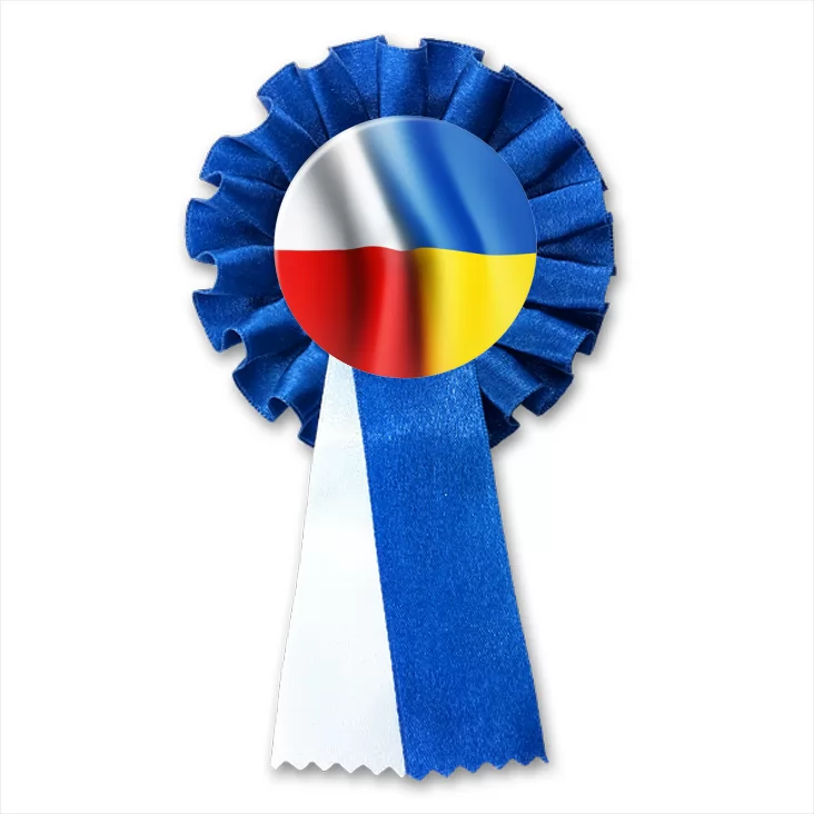 przypinka kotylion Flagi Polska Ukraina