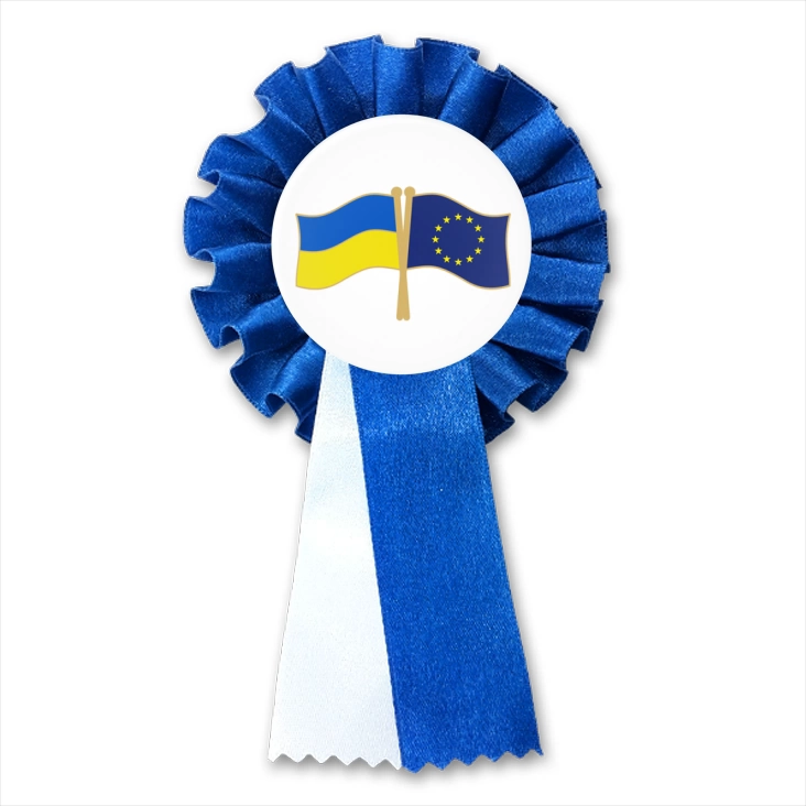 przypinka kotylion Flagi Ukraina Unia Europejska