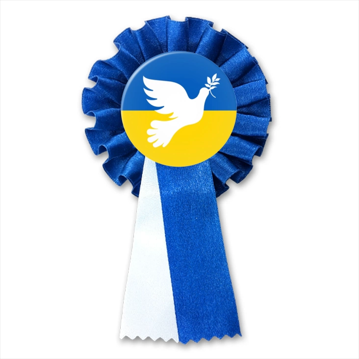 przypinka kotylion Gołąb pokoju Ukraina