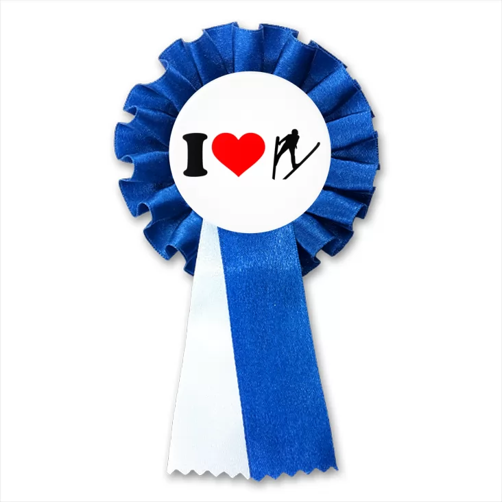 przypinka kotylion I love skoki narciarskie