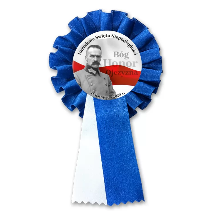 przypinka kotylion Narodowe Święto Niepodległości z Piłsudskim