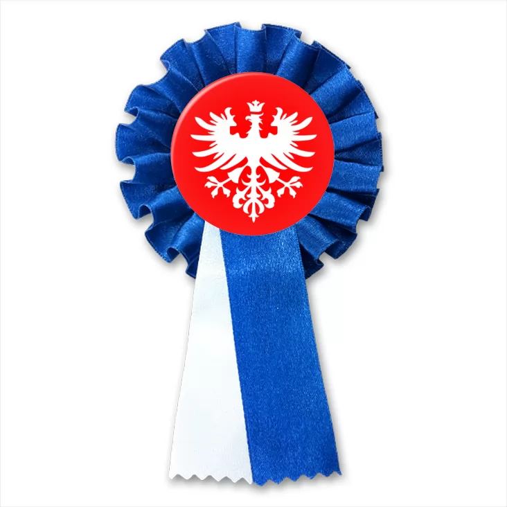 przypinka kotylion Orzeł Powstania Wielkopolskiego Na Czerwonym Polu