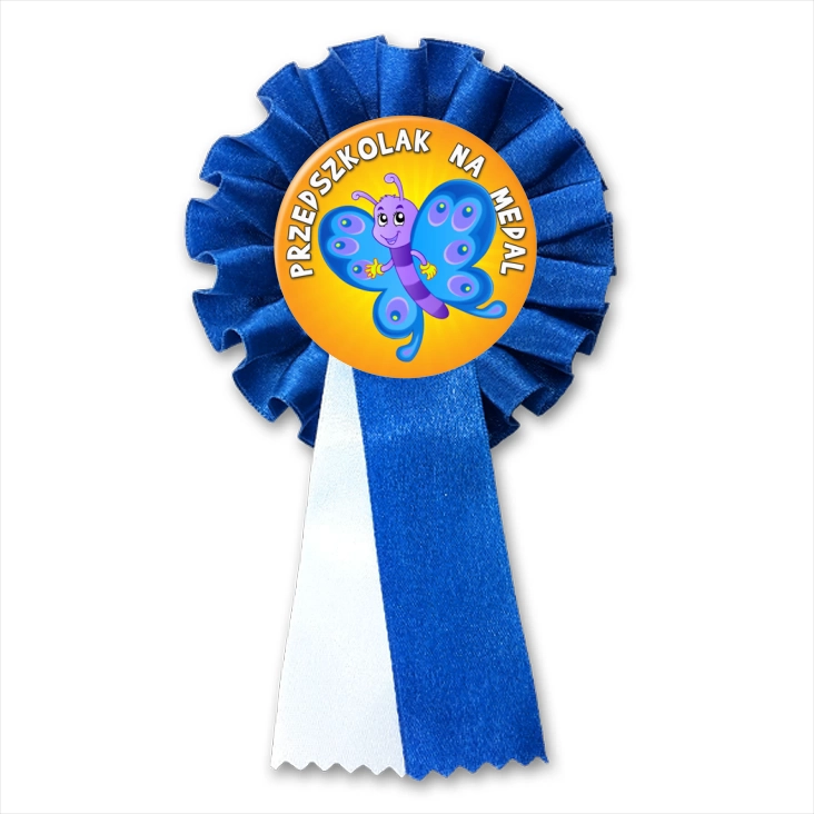 przypinka kotylion Przedszkolak na medal grupa motylki