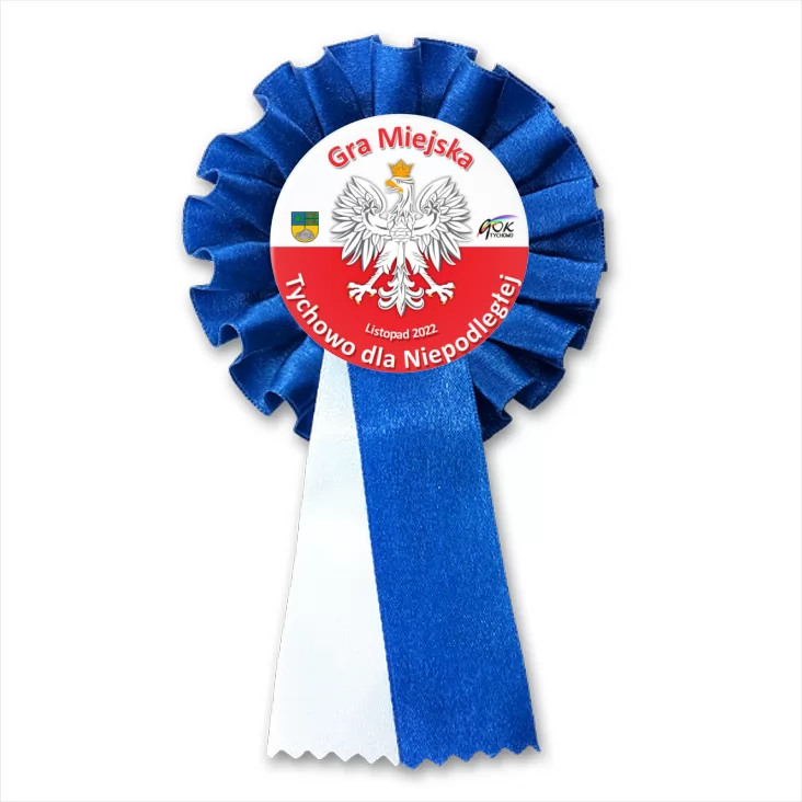 przypinka kotylion Tychowo dla Niepodległej 2022