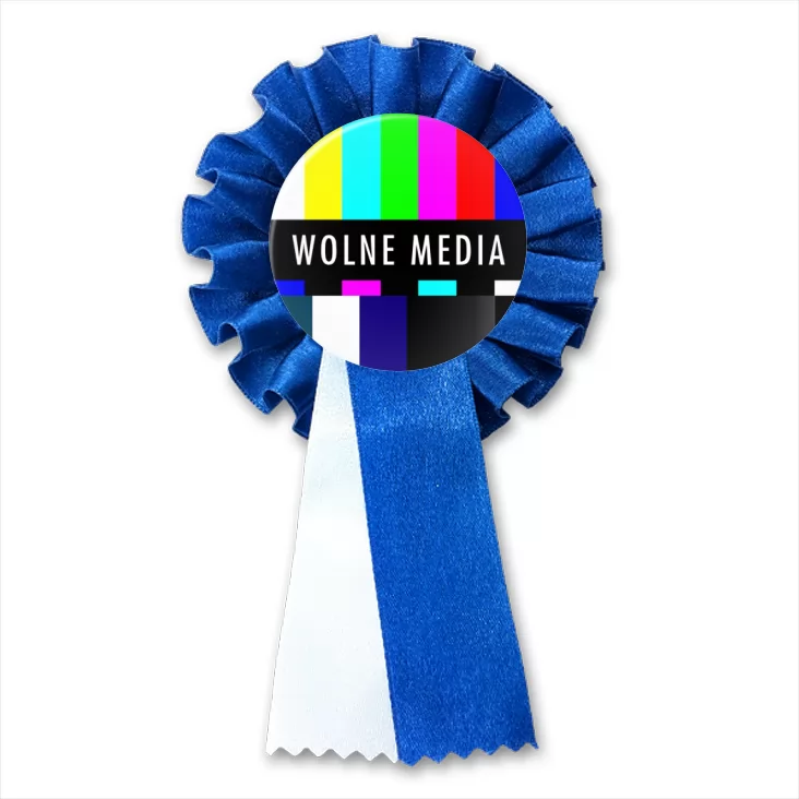 przypinka kotylion Wolne media brak sygnału