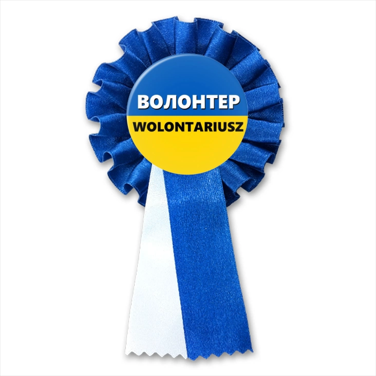 przypinka kotylion Wolontariusz Ukraina