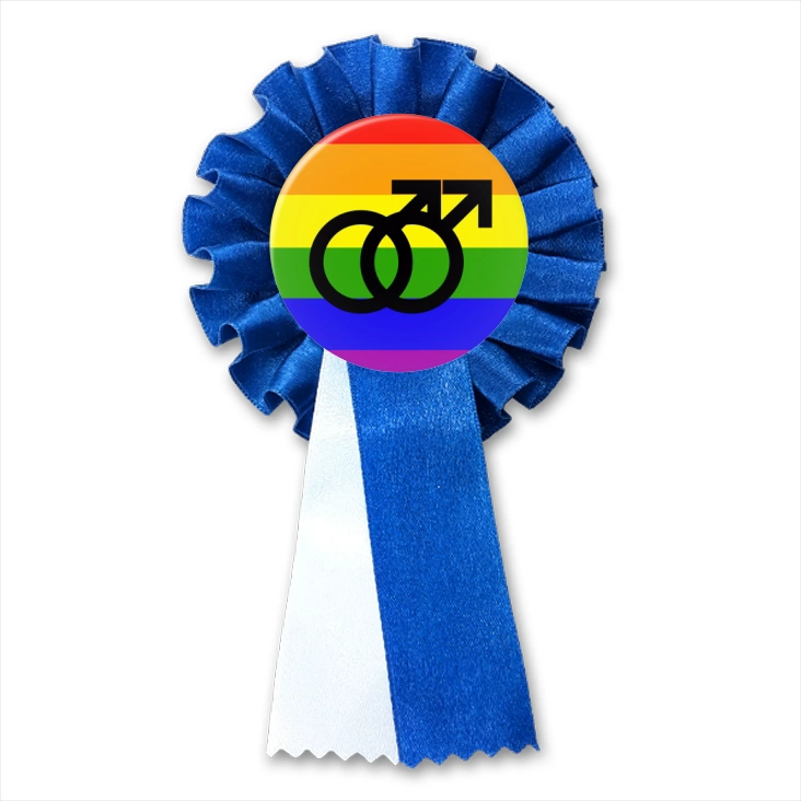 przypinka kotylion Para mężczyzn - symbole