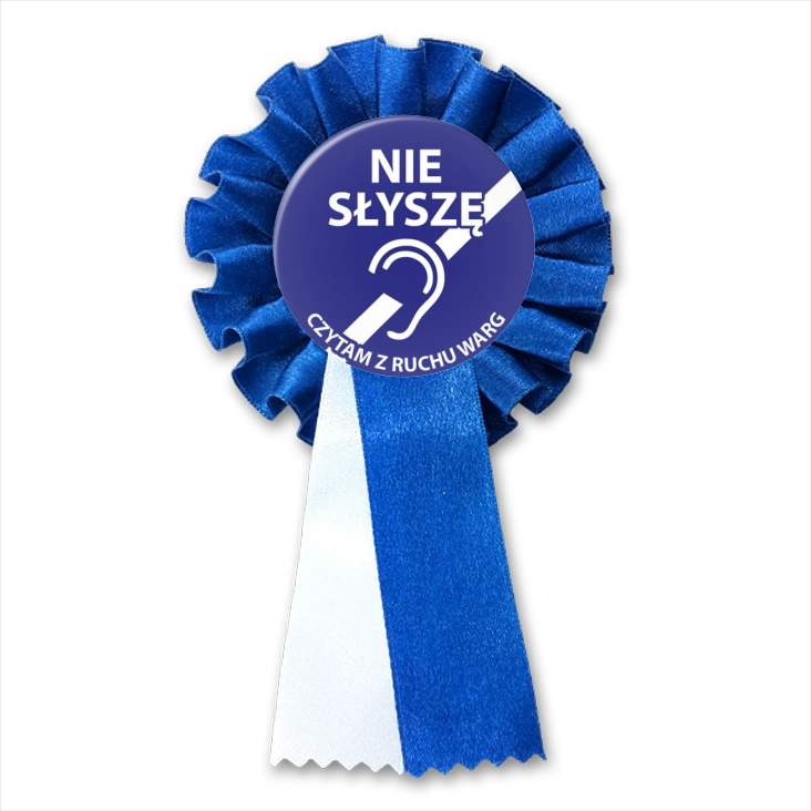 przypinka kotylion Nie słyszę