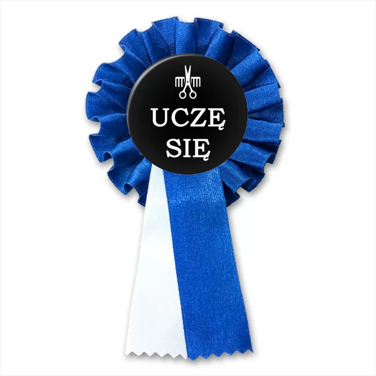 przypinka kotylion Uczę się - Fryzjer