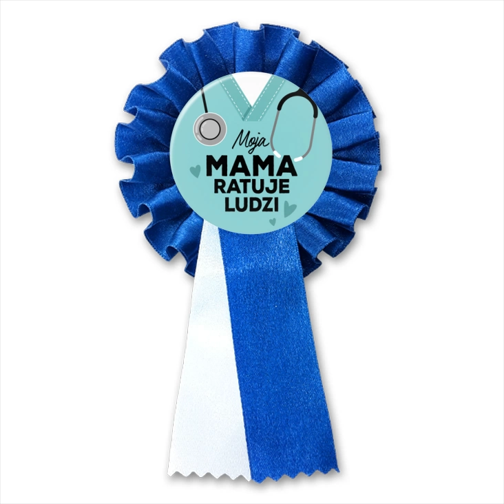 przypinka kotylion Moja mama ratuje ludzi