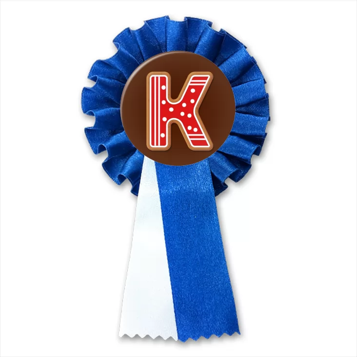 przypinka kotylion Piernikowa litera K