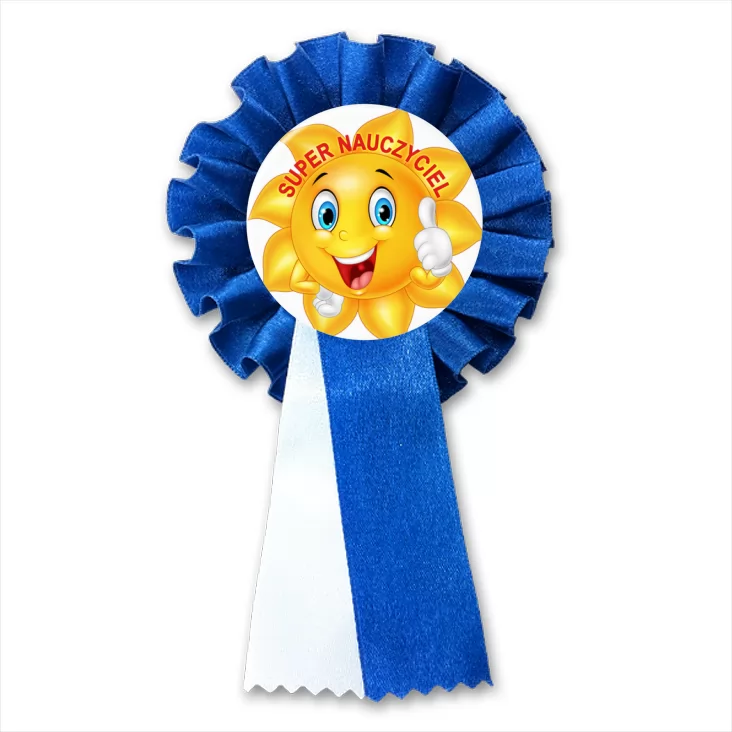 przypinka kotylion Super nauczyciel ze słoneczkiem
