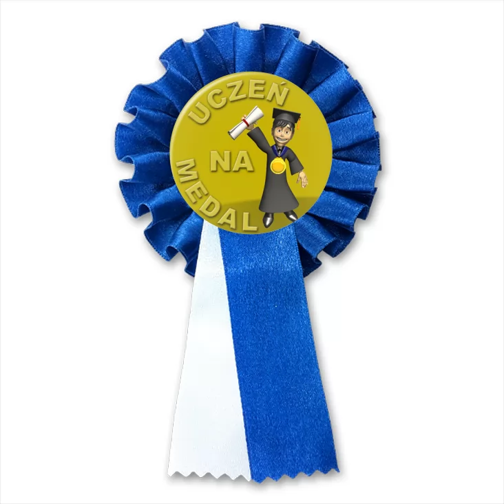 przypinka kotylion Uczeń na medal z dyplomem