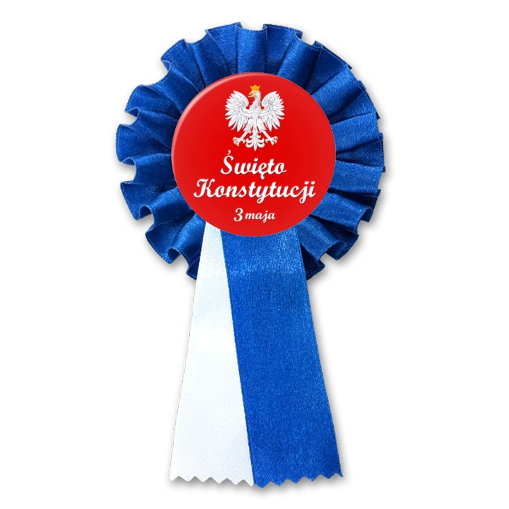 przypinka kotylion Narodowe Święto Konstytucji 3 maja na czerwonym tle