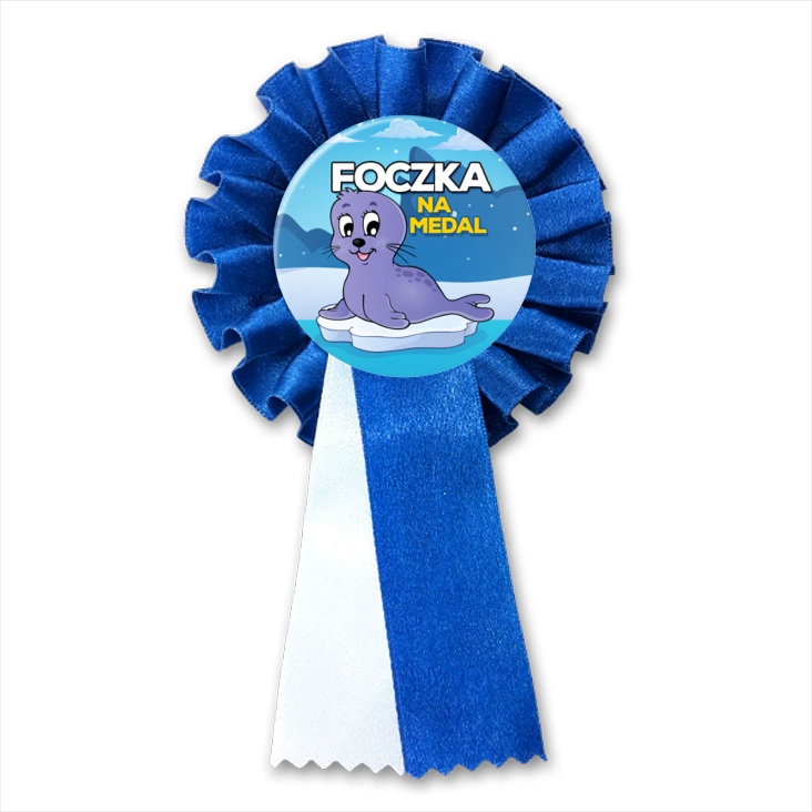 przypinka kotylion Foczka na medal