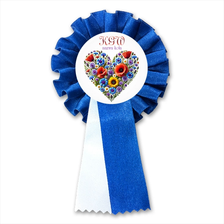 przypinka kotylion Serce kwiaty polskie