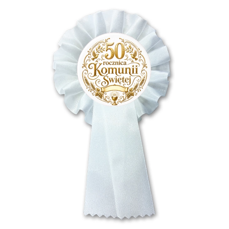 przypinka kotylion 50 rocznica Pierwszej Komunii Świętej