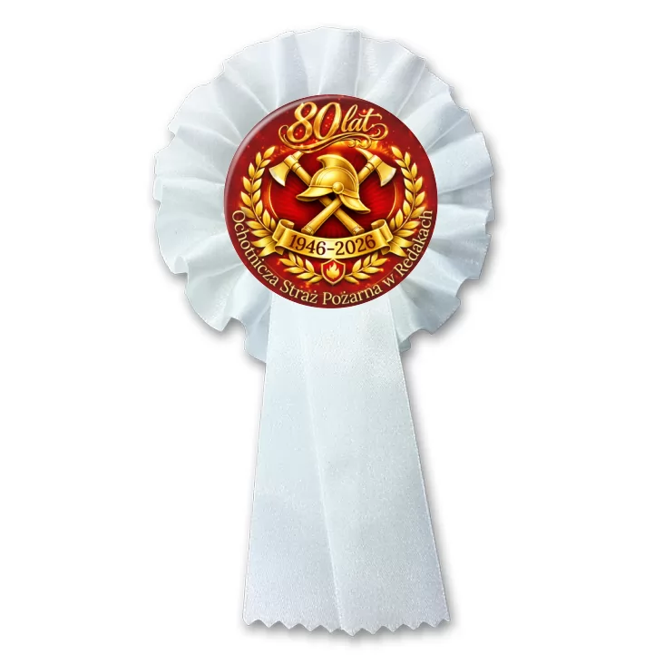 przypinka kotylion 80 lat OSP w Redakach