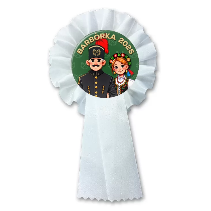 przypinka kotylion Barbórka górnik w mundurze górniczym