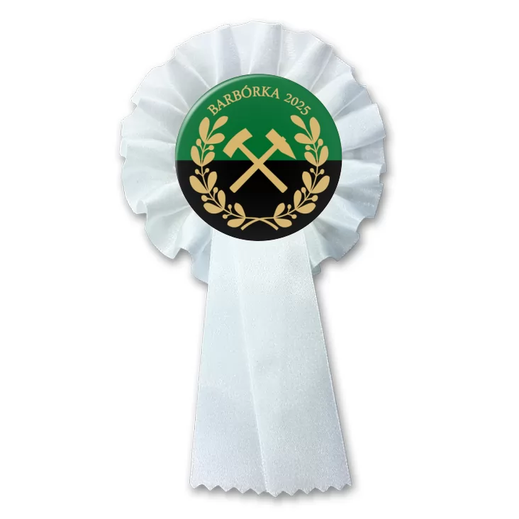 przypinka kotylion Barbórka zielono-czarna