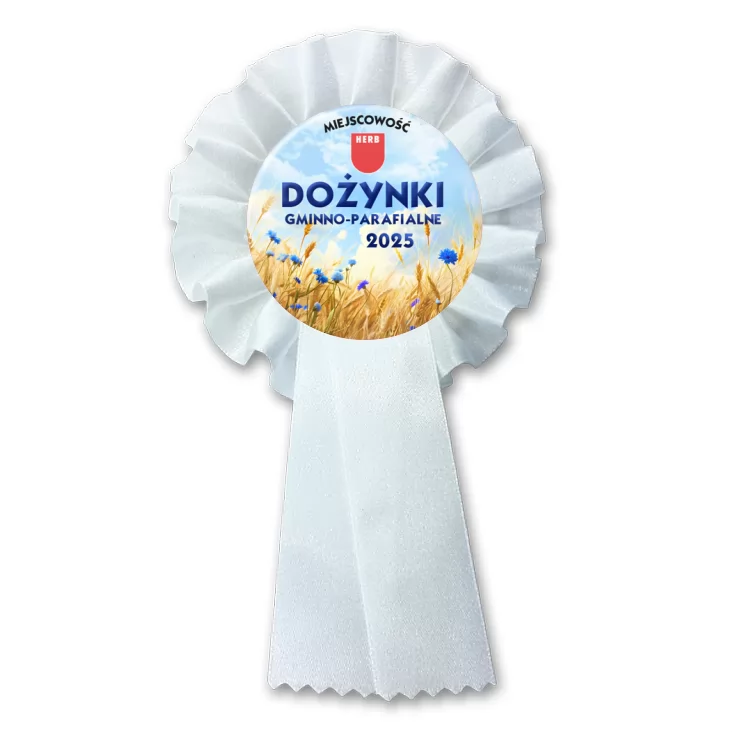 przypinka kotylion Dożynki zboże i chabry