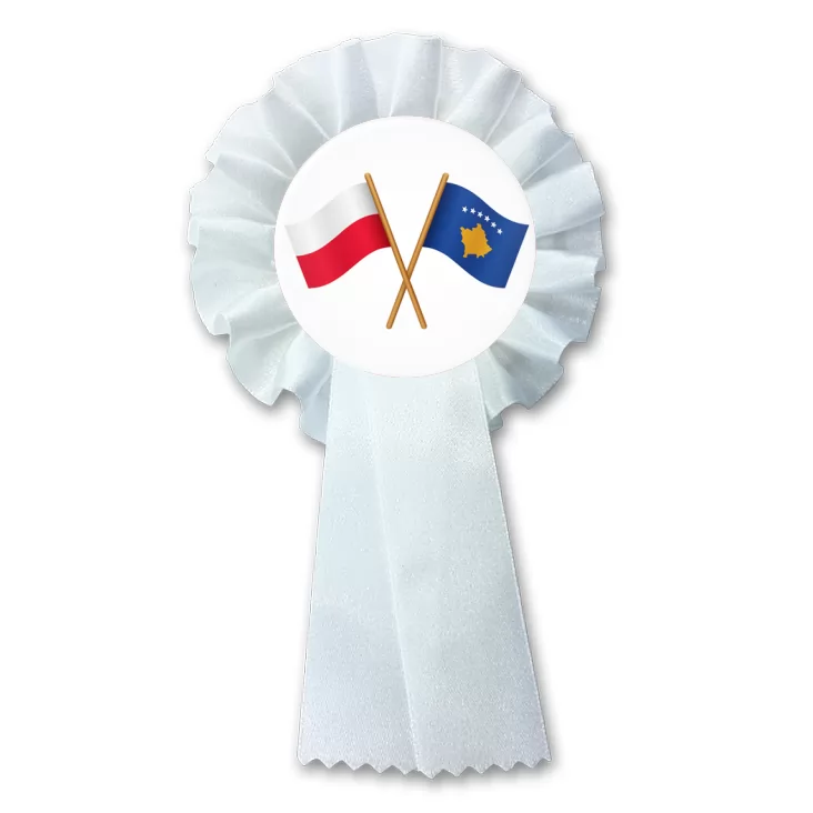przypinka kotylion Flagi przyjaźni Polska Kosowo