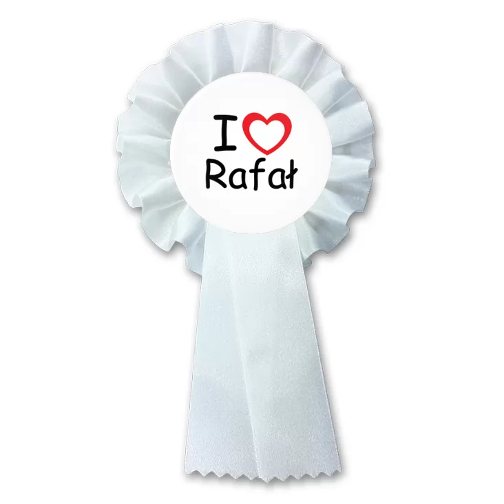przypinka kotylion I love Rafał