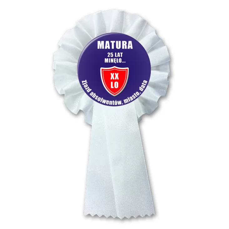 przypinka kotylion Matura 25 lat minęło zjazd absolwentów