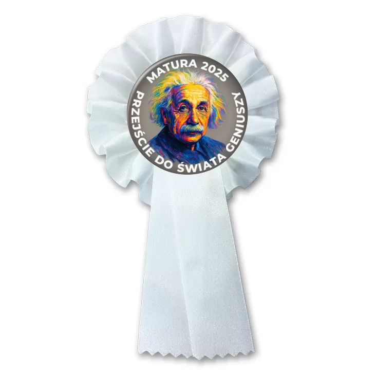 przypinka kotylion Matura Einstein przejście do świata geniuszy