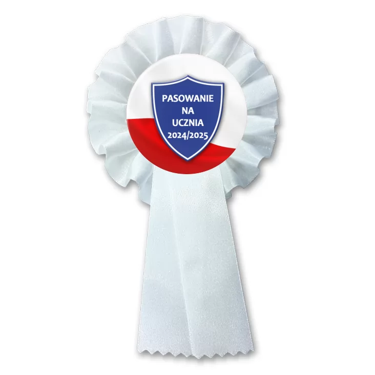 przypinka kotylion Pasowanie na ucznia Tarcza