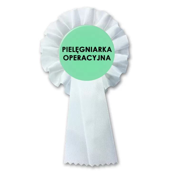 przypinka kotylion Pielęgniarka operacyjna czarne litery