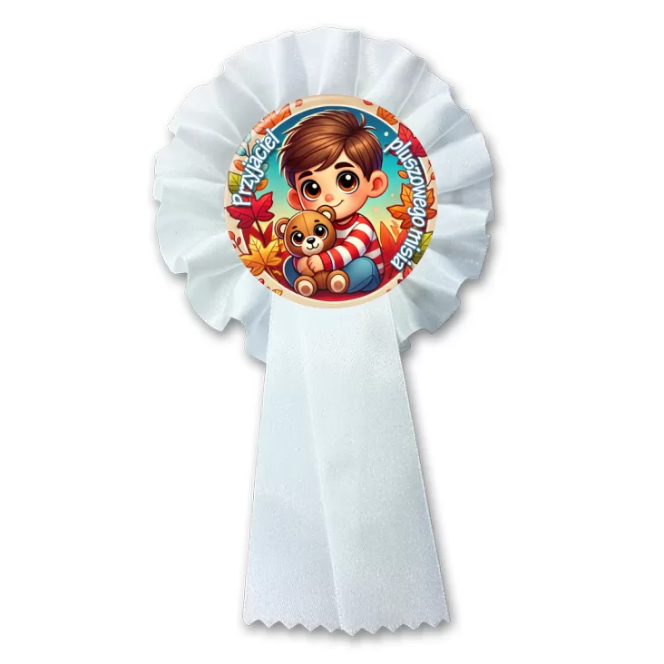 przypinka kotylion Przyjaciel pluszowego misia chłopczyk