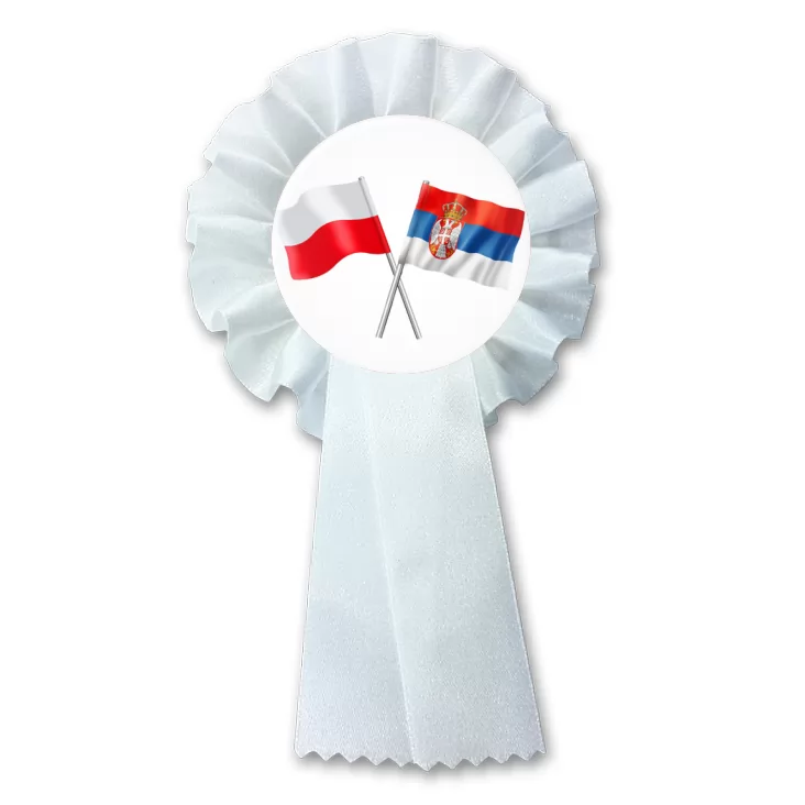 przypinka kotylion Przyjaźń polsko-serbska