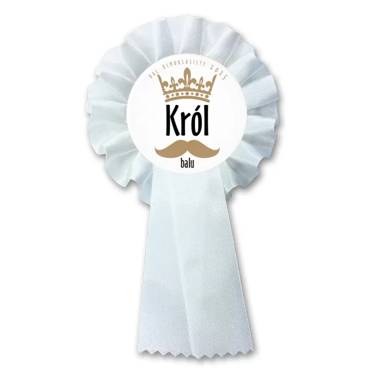 przypinka kotylion Bal ósmoklasisty Król balu z koroną