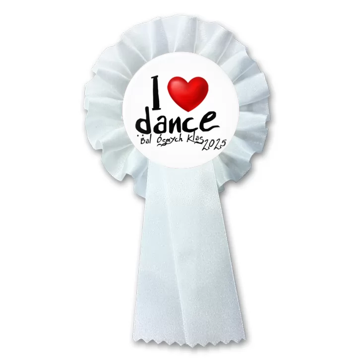 przypinka kotylion Bal Ósmych Klas I love dance