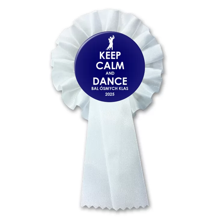 przypinka kotylion Bal Ósmych Klas keep calm and dance