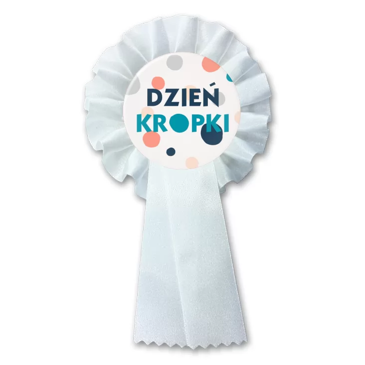 przypinka kotylion Dzień kropki rozsypane kolorowe kropki