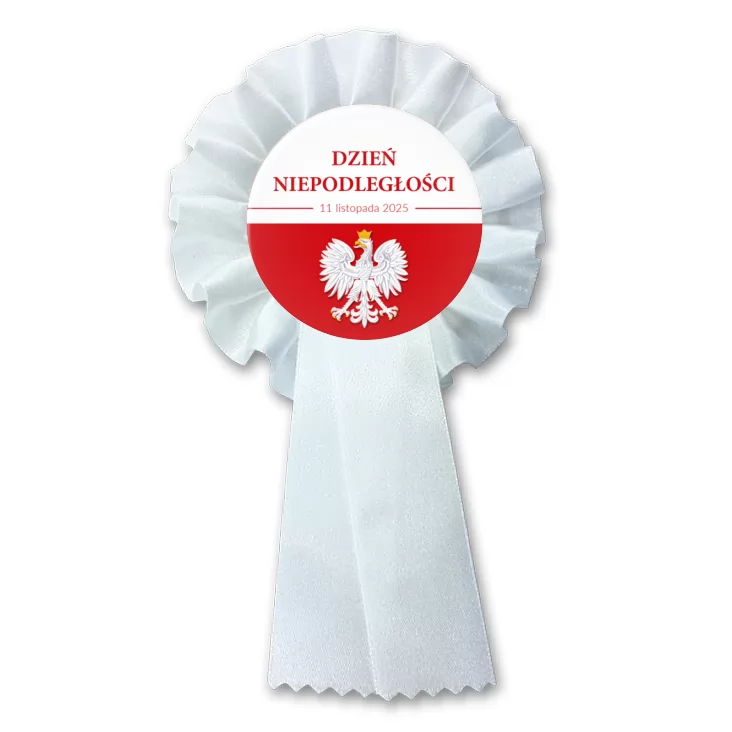 przypinka kotylion Dzień Niepodległości Biało-Czerwony z orłem