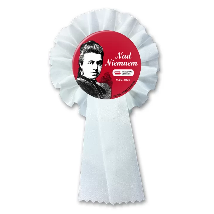 przypinka kotylion Eliza Orzeszkowa Narodowe Czytanie 2023